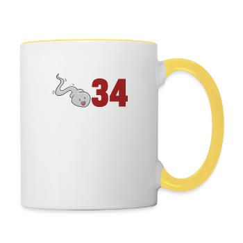 34 Years Ago I Was The Fastest - Contrasting Mug - white/yellow - Right