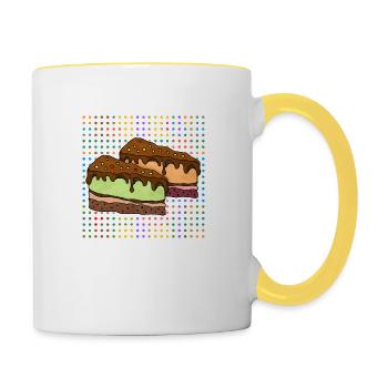 Kuchen - Tasse zweifarbig - Weiß/Gelb - Rechts