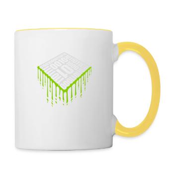 Binär Code Programm Sprache - Tasse zweifarbig - Weiß/Gelb - Rechts