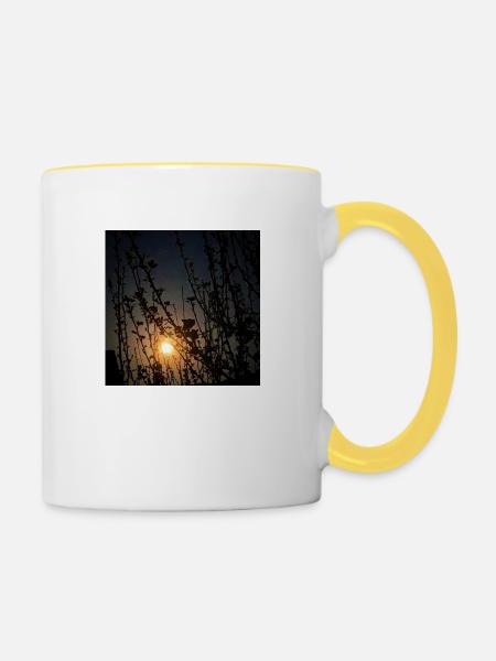 Mond - Tasse zweifarbig - Weiß/Gelb