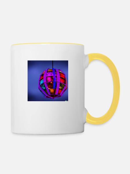 explodierende weihnachtskugel - Tasse zweifarbig - Weiß/Gelb