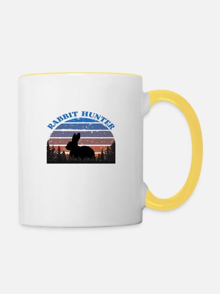 Rabbit Hunter - Tasse zweifarbig - Weiß/Gelb