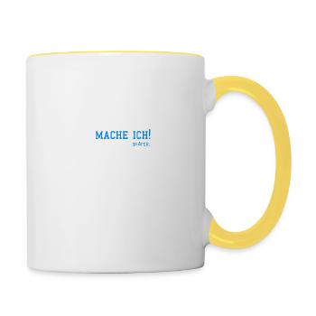 Jahaa Mache ich Später... - Tasse zweifarbig - Weiß/Gelb - Rechts
