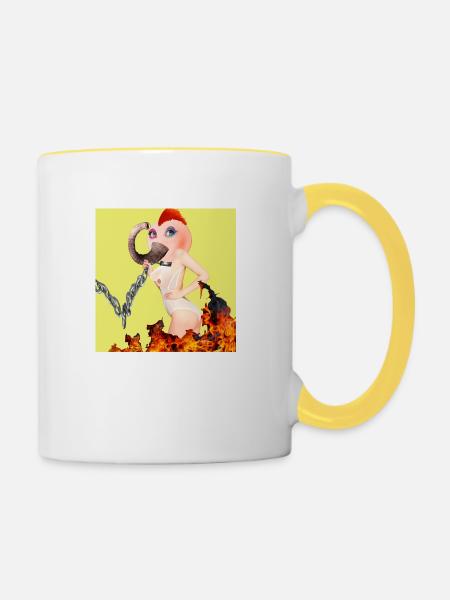 Bad Girl - Tasse zweifarbig - Weiß/Gelb