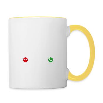 My Hobby Isa Calling sailing Quotes Gift - Contrasting Mug - white/yellow - Right