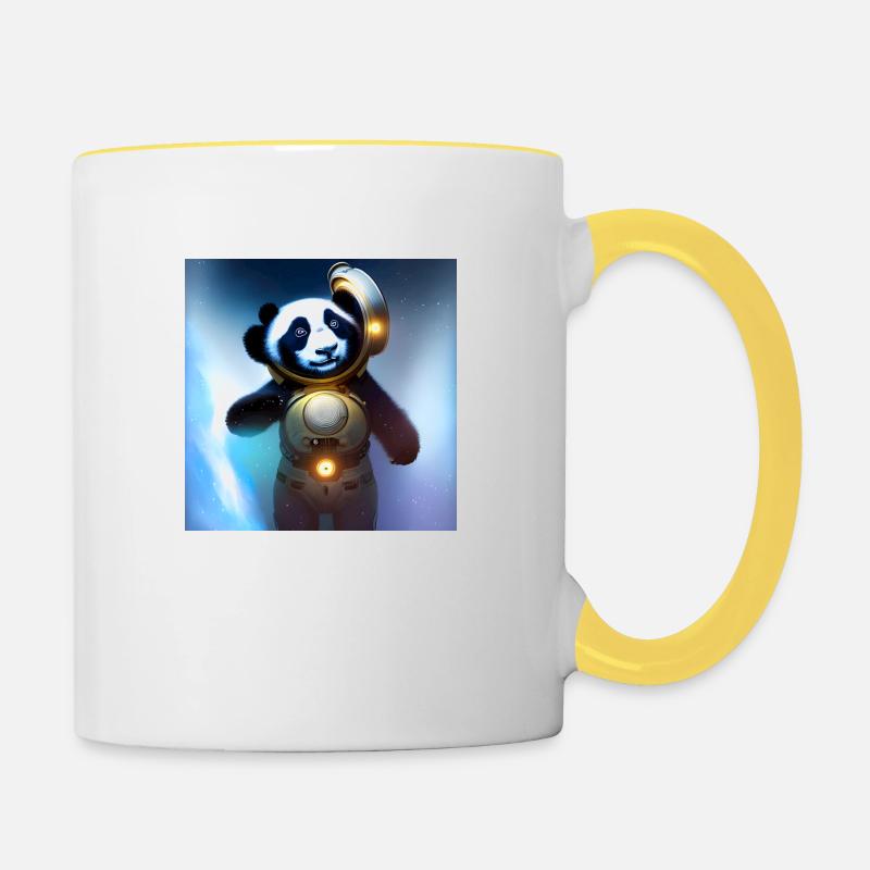 Un panda pour tous les cœurs - Mug contrasté - blanc/jaune