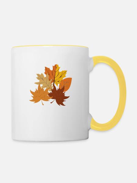 Herbstzeit - Tasse zweifarbig - Weiß/Gelb