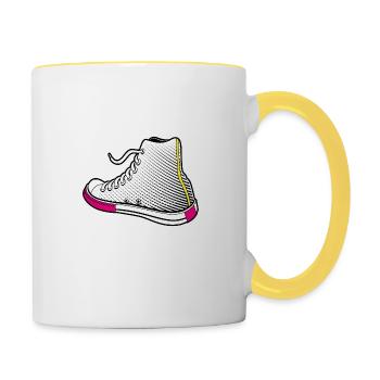 Sneakhead - Tasse zweifarbig - Weiß/Gelb - Rechts