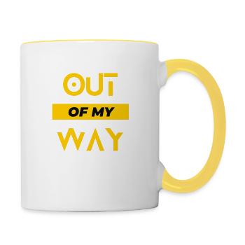 Out Of My Way - Contrasting Mug - white/yellow - Right