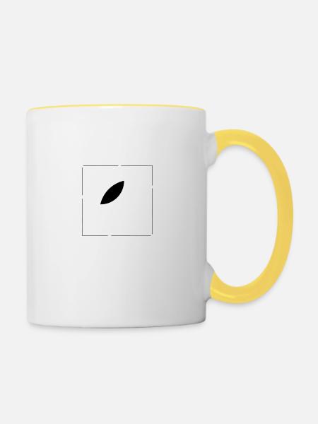Kreis Quadrat Form - Tasse zweifarbig - Weiß/Gelb