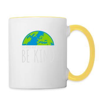 you can be kind - Tasse zweifarbig - Weiß/Gelb - Rechts