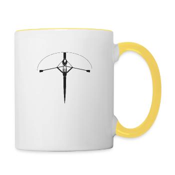 Rudern - Tasse zweifarbig - Weiß/Gelb - Rechts
