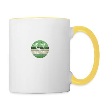 Oiseaux sur une branche - Mug contrasté - blanc/jaune - Droite