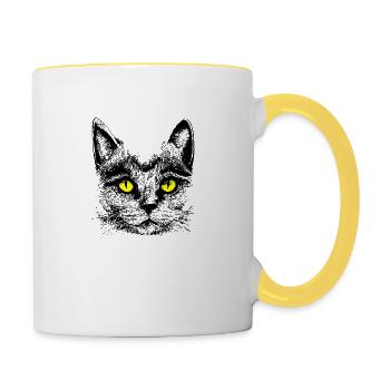 Kater Bernstein - Tasse zweifarbig - Weiß/Gelb - Rechts