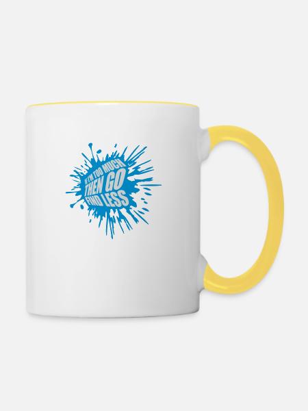 if im too much - Tasse zweifarbig - Weiß/Gelb