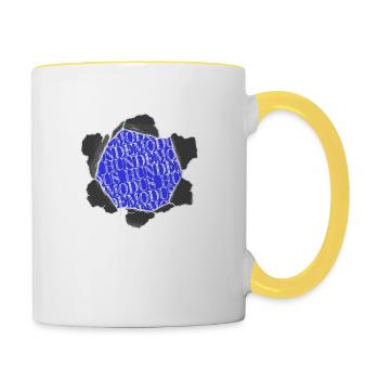 hundehalter weihnachten tier humor spaß spruch - Tasse zweifarbig - Weiß/Gelb - Rechts