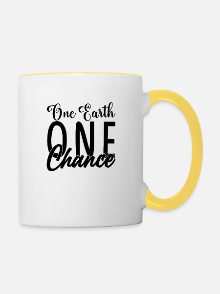 One Earth one Future - Tasse zweifarbig - Weiß/Gelb