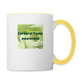 cerebral palsy awareness - Contrasting Mug - white/yellow - Right
