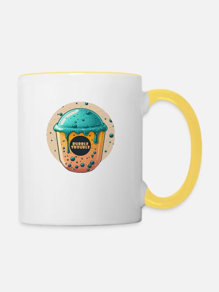 Bubble Trouble Bubble Tea - Tasse zweifarbig - Weiß/Gelb