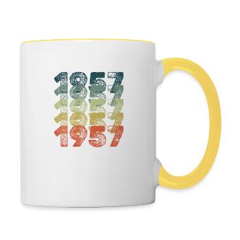 Birthday Jahr 1957 - Tasse zweifarbig - Weiß/Gelb - Rechts
