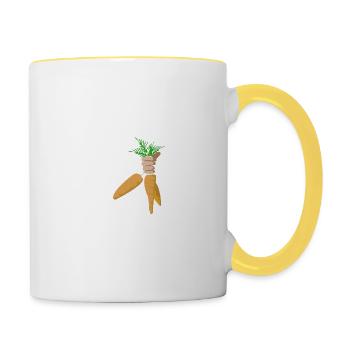 bote de carrotes - Mug contrasté - blanc/jaune - Droite