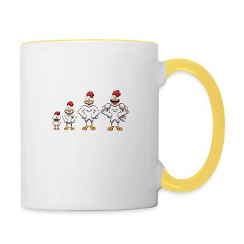 Continuez à moudre - Mug contrasté - blanc/jaune - Droite