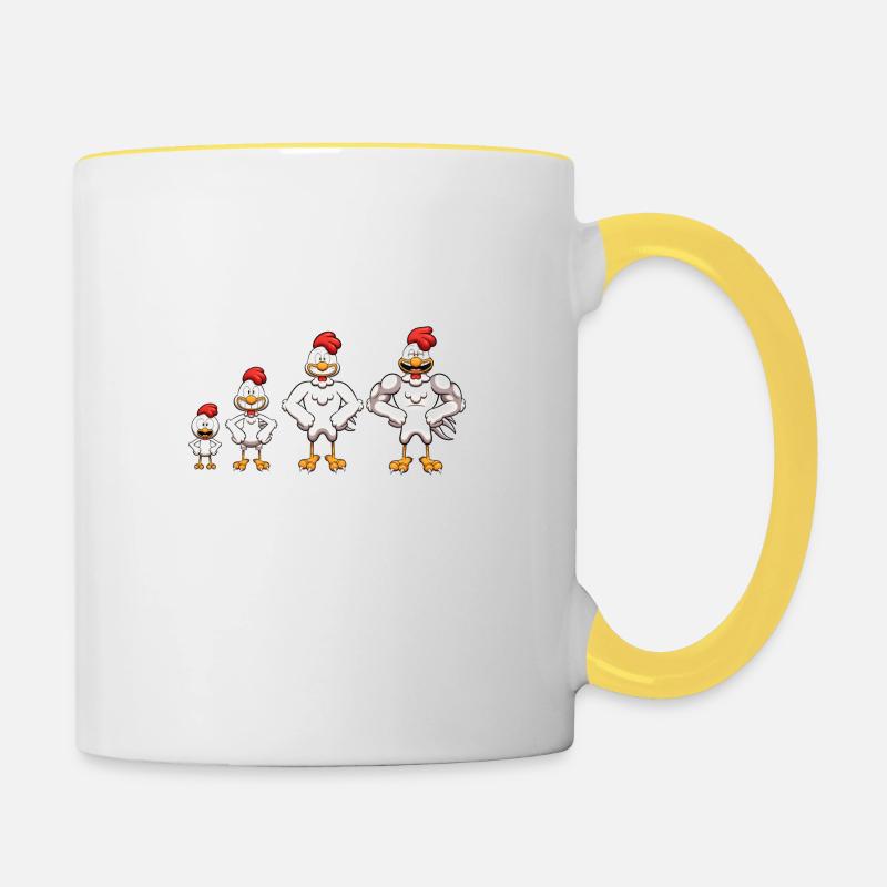 Schleifen Sie weiter - Tasse zweifarbig - Weiß/Gelb