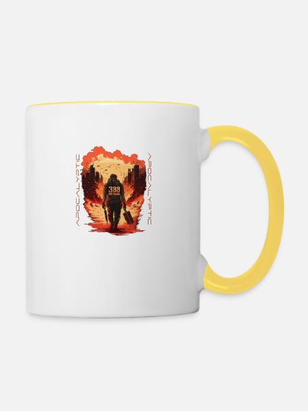 Apocalyptic Soldier | Apokalypse | Fighter - Tasse zweifarbig - Weiß/Gelb