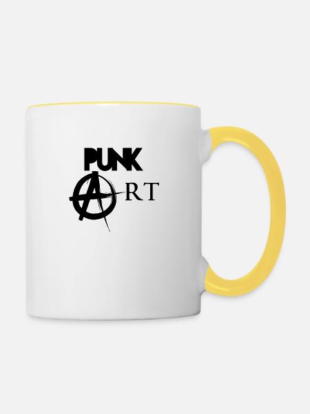 Black Punk Kunst - Tasse zweifarbig - Weiß/Gelb