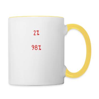garçon anxieux - Mug contrasté - blanc/jaune - Droite