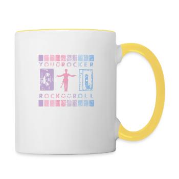 YOU ROCKER FRONTMAN - Contrasting Mug - white/yellow - Right