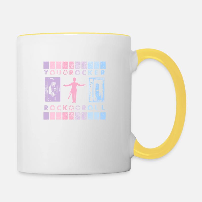 YOU ROCKER FRONTMAN - Contrasting Mug - white/yellow