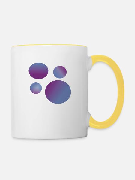 purple blue Planets - Tasse zweifarbig - Weiß/Gelb