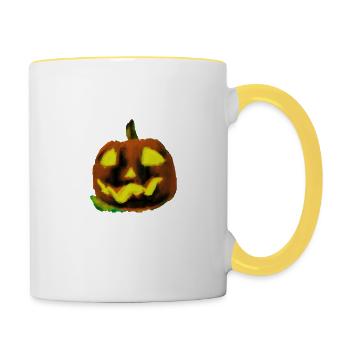 Kürbis - Tasse zweifarbig - Weiß/Gelb - Rechts