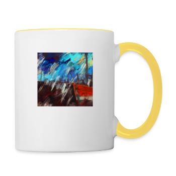 Schiff - Tasse zweifarbig - Weiß/Gelb - Rechts