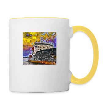Schiff - Tasse zweifarbig - Weiß/Gelb - Rechts