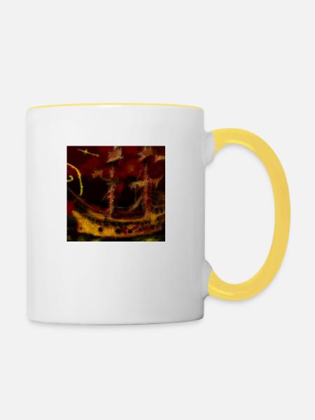 Piratenschiff - Tasse zweifarbig - Weiß/Gelb