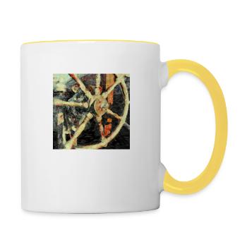 Steuerrad - Tasse zweifarbig - Weiß/Gelb - Rechts