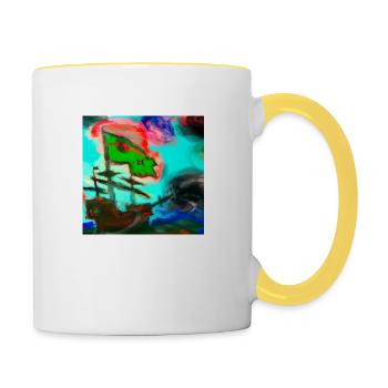 Piratenschiff - Tasse zweifarbig - Weiß/Gelb - Rechts