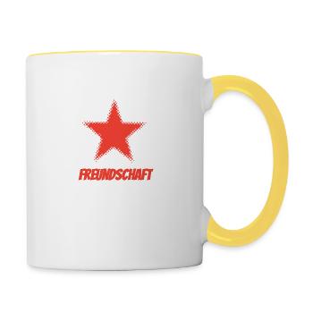 Freundschaft - Tasse zweifarbig - Weiß/Gelb - Rechts