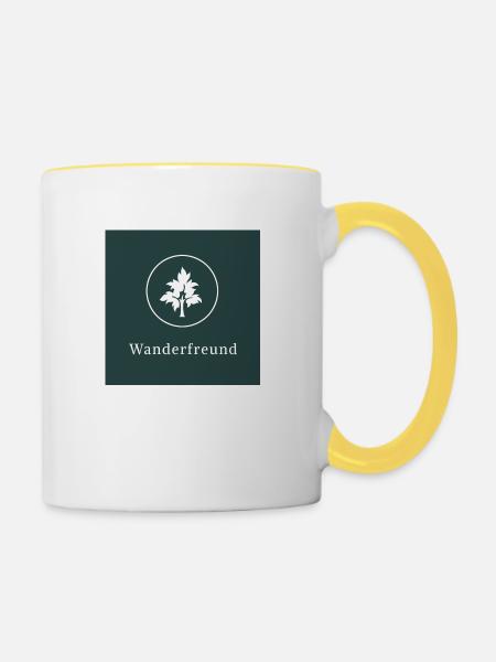 Wanderfreund - Tasse zweifarbig - Weiß/Gelb