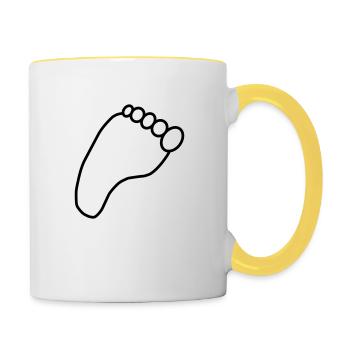 Right footprint - Contrasting Mug - white/yellow - Right