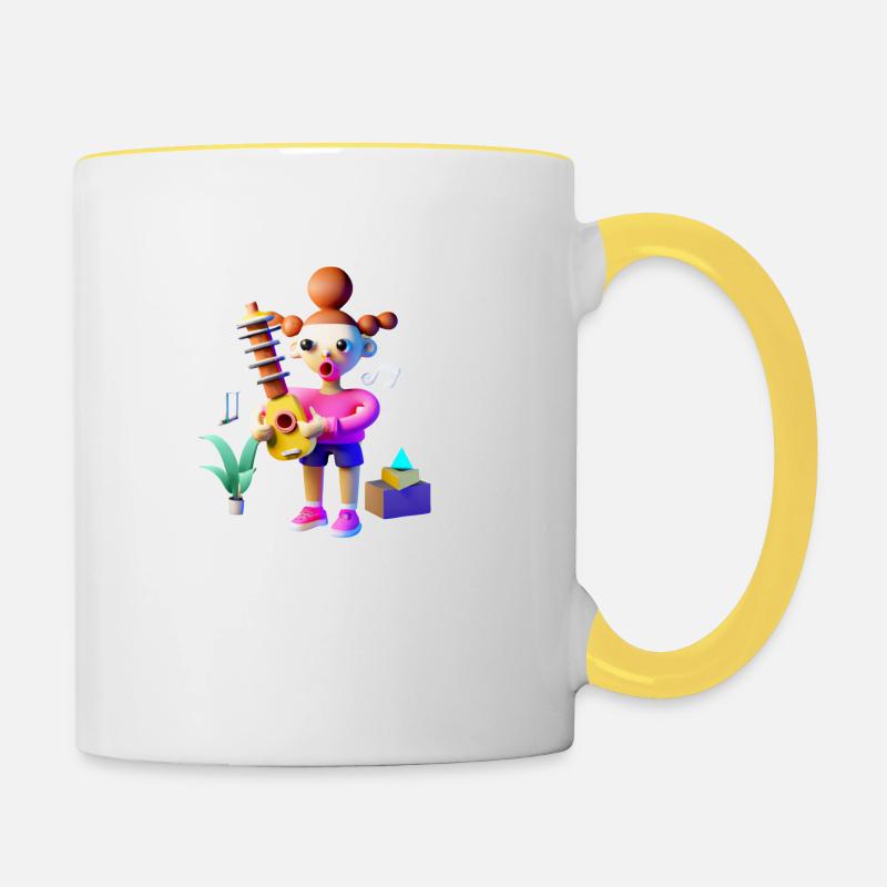 Drôle 18 - Mug contrasté - blanc/jaune