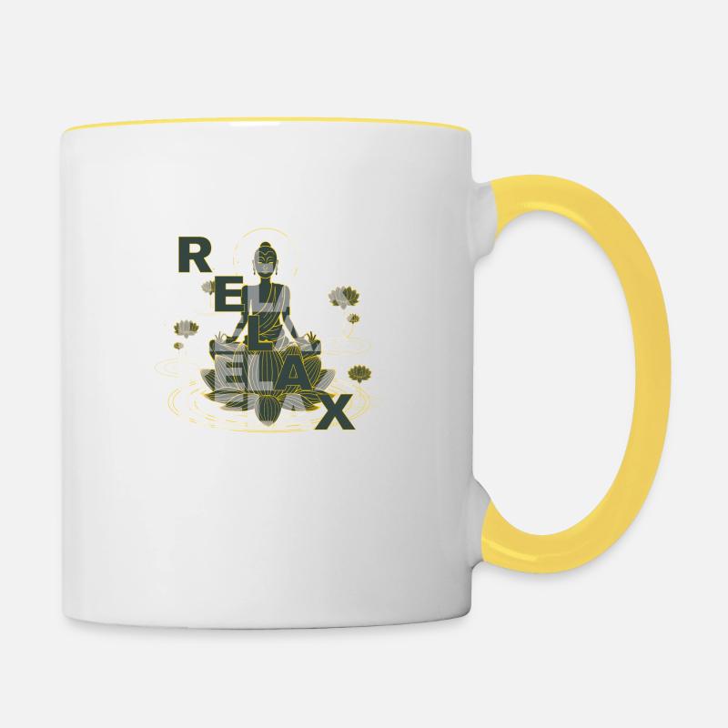 RELAX - Contrasting Mug - white/yellow