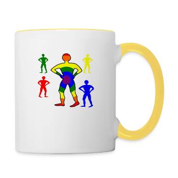 Rainbow Person - Tasse zweifarbig - Weiß/Gelb - Rechts