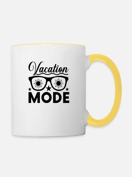 Vacation Mode - Tasse zweifarbig - Weiß/Gelb