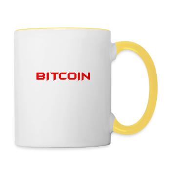 Bitcoin Trading Crypto Aktien - Tasse zweifarbig - Weiß/Gelb - Rechts