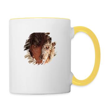 Krampus Percht Devil 2317 - Contrasting Mug - white/yellow - Right