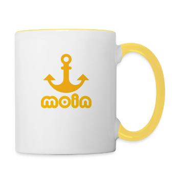 Moin - Tasse zweifarbig - Weiß/Gelb - Rechts