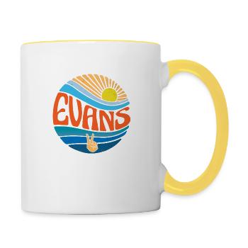 Evans Hemd Vintage Sunset Evans Groovy Tie Dye - Tasse zweifarbig - Weiß/Gelb - Rechts